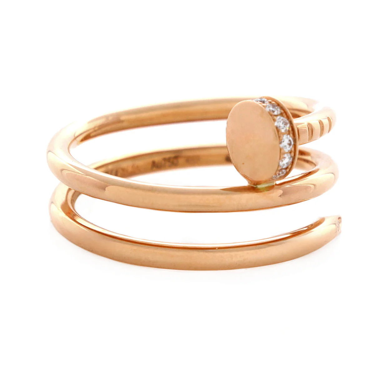 Juste un Clou Double Ring 18K Rose Gold and Diamonds Small - Deep Luxury