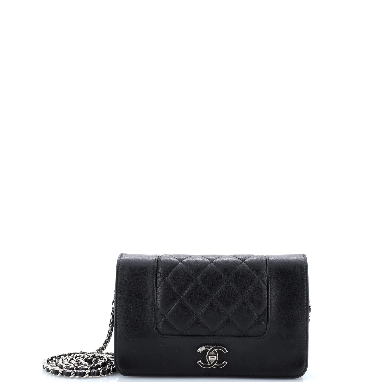 Mademoiselle Vintage Wallet on Chain Quilted Sheepskin - Deep Luxury