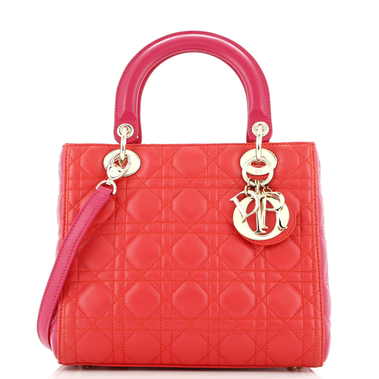 Bicolor Lady Dior Bag Cannage Quilt Lambskin Medium - Deep Luxury