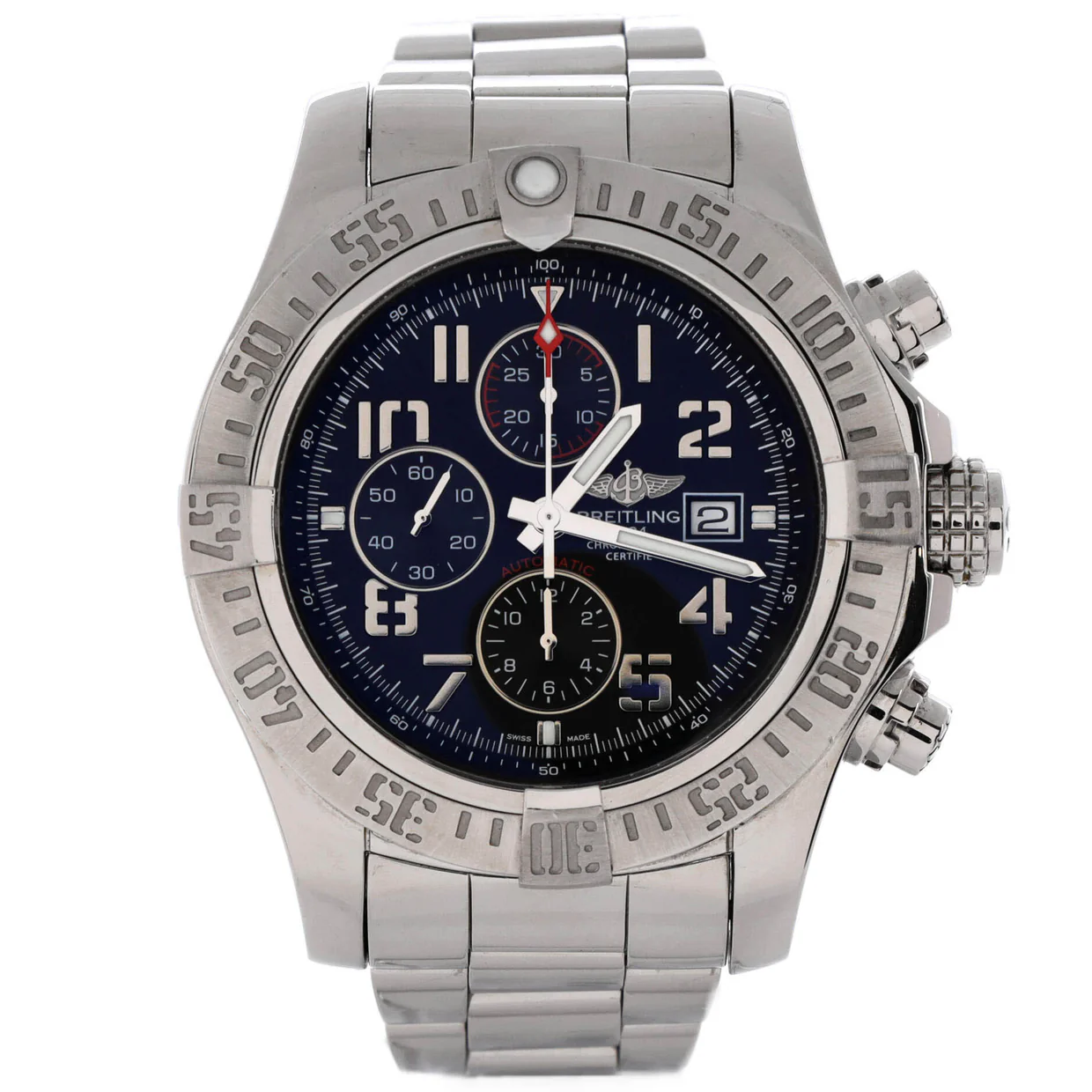 Super Avenger II Chronograph Automatic Watch Stainless Steel 48 - Deep Luxury