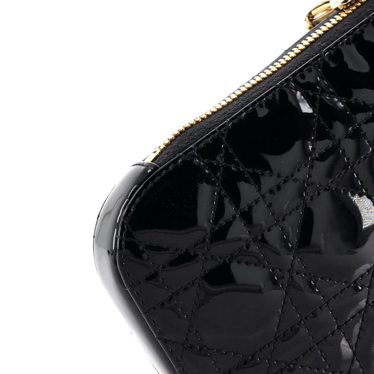 Lady Dior Phone Holder on Chain Cannage Quilt Patent - Deep Luxury