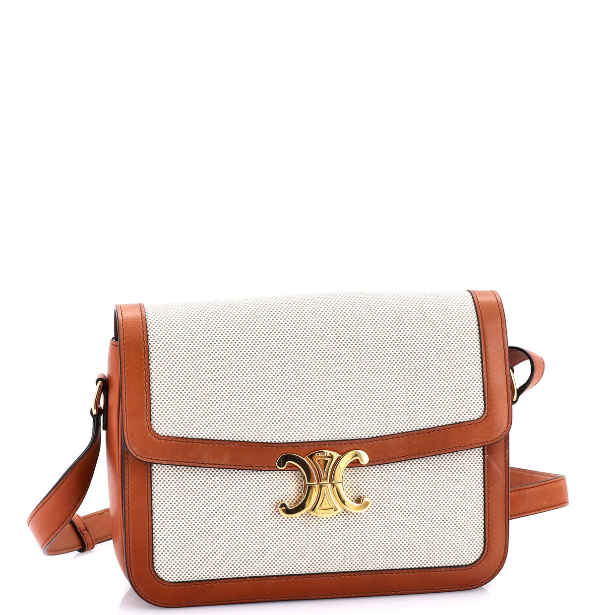 Triomphe Shoulder Bag Canvas with Leather Medium - Deep Luxury
