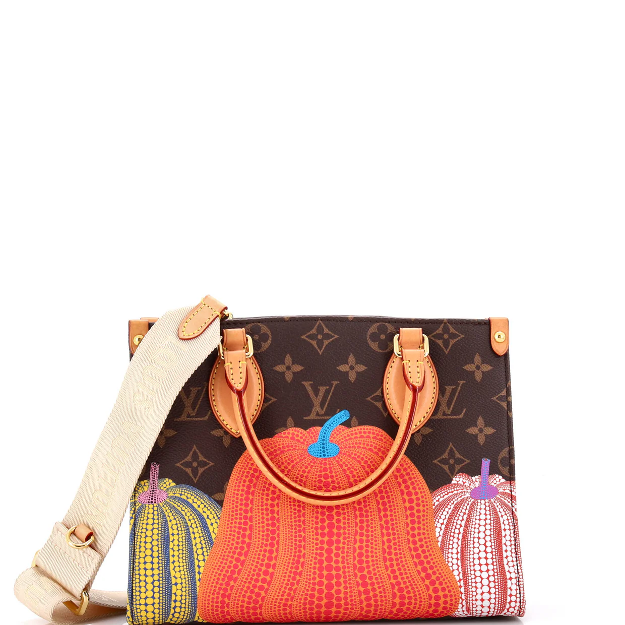 OnTheGo Tote Yayoi Kusama Pumpkins Monogram Canvas PM - Deep Luxury