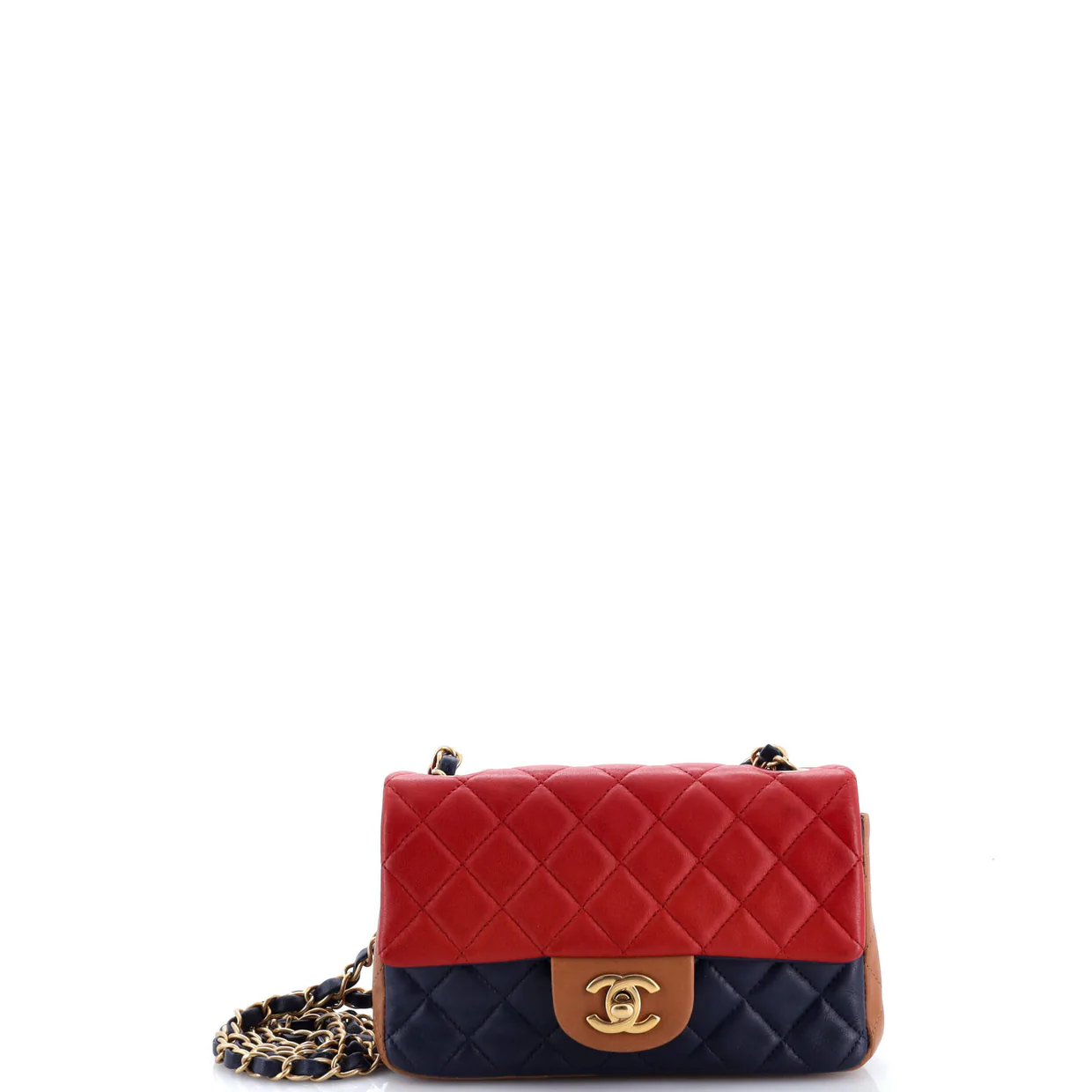 Tricolor Classic Single Flap Bag Quilted Lambskin Mini - Deep Luxury