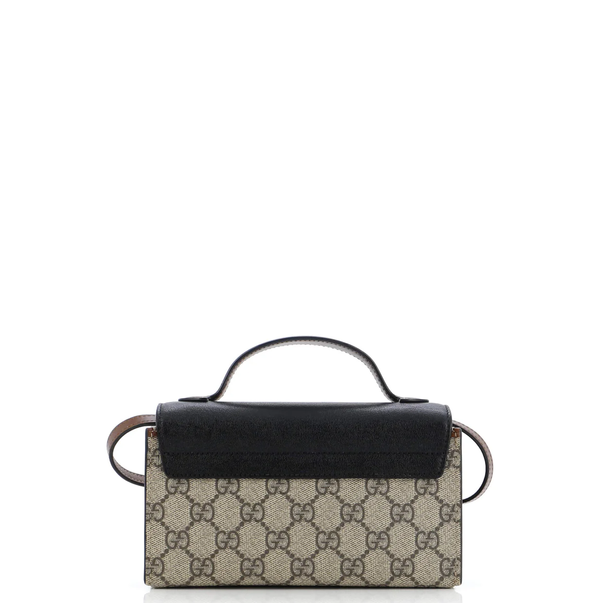 Padlock Top Handle Bag GG Coated Canvas and Leather Mini - Deep Luxury