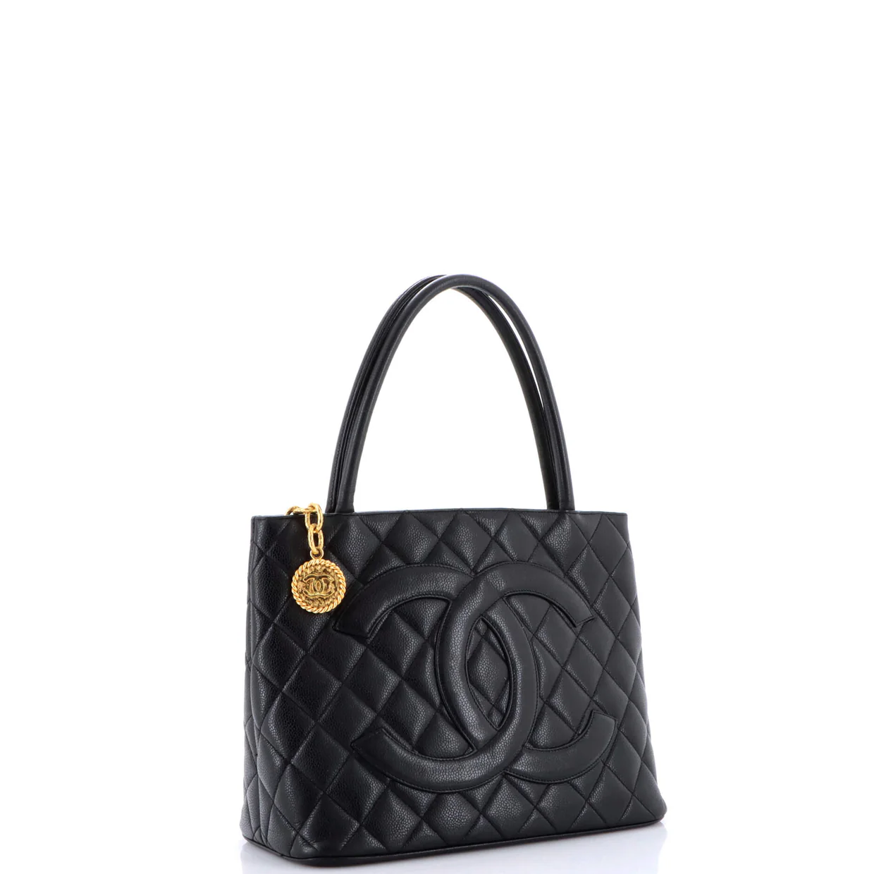 Medallion Tote Quilted Caviar - Deep Luxury