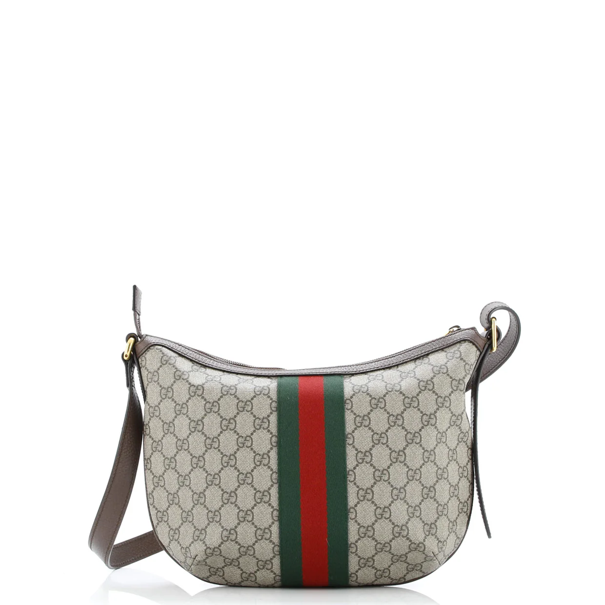 Ophidia Half Moon Hobo GG Coated Canvas Small - Deep Luxury