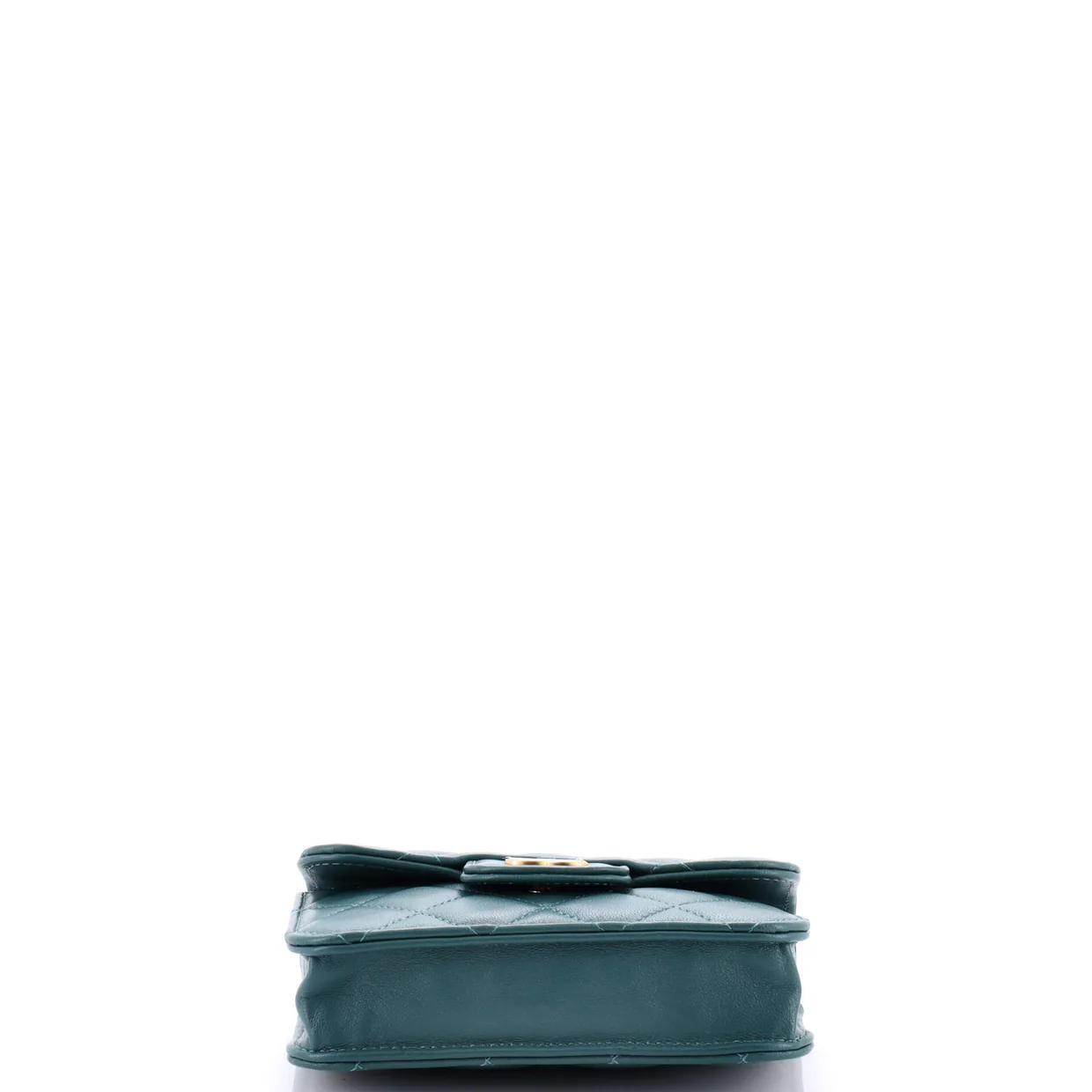 Top Handle Flap Coin Purse with Chain Quilted Lambskin - Deep Luxury