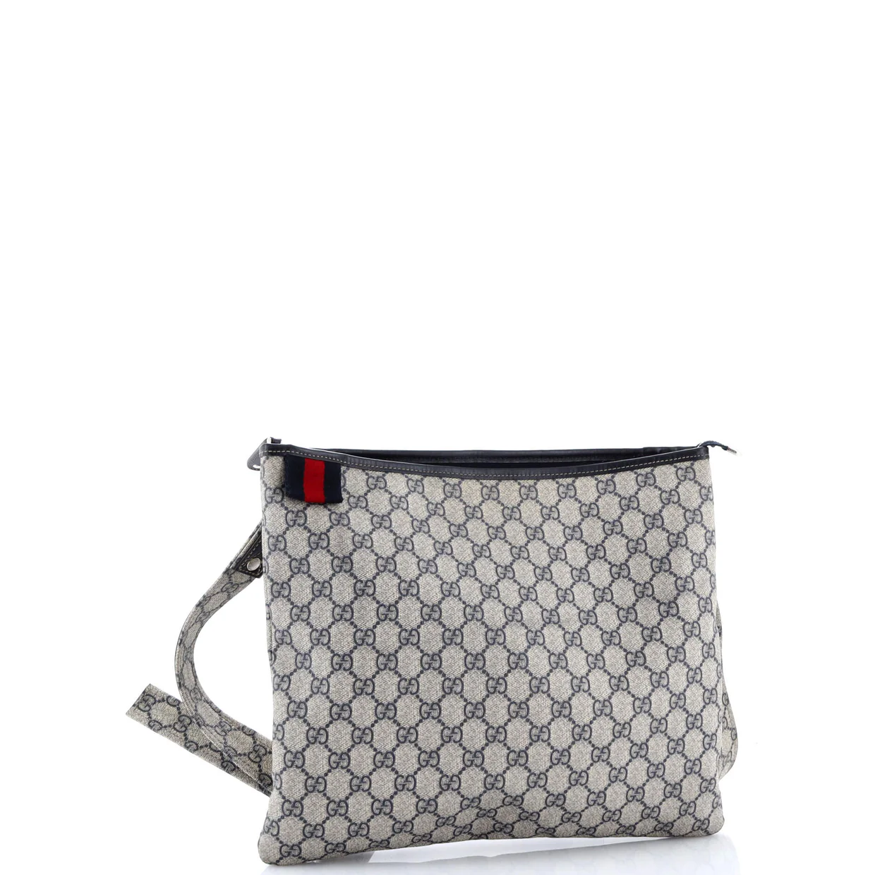 Web Loop Flat Messenger GG Coated Canvas Large - Deep Luxury