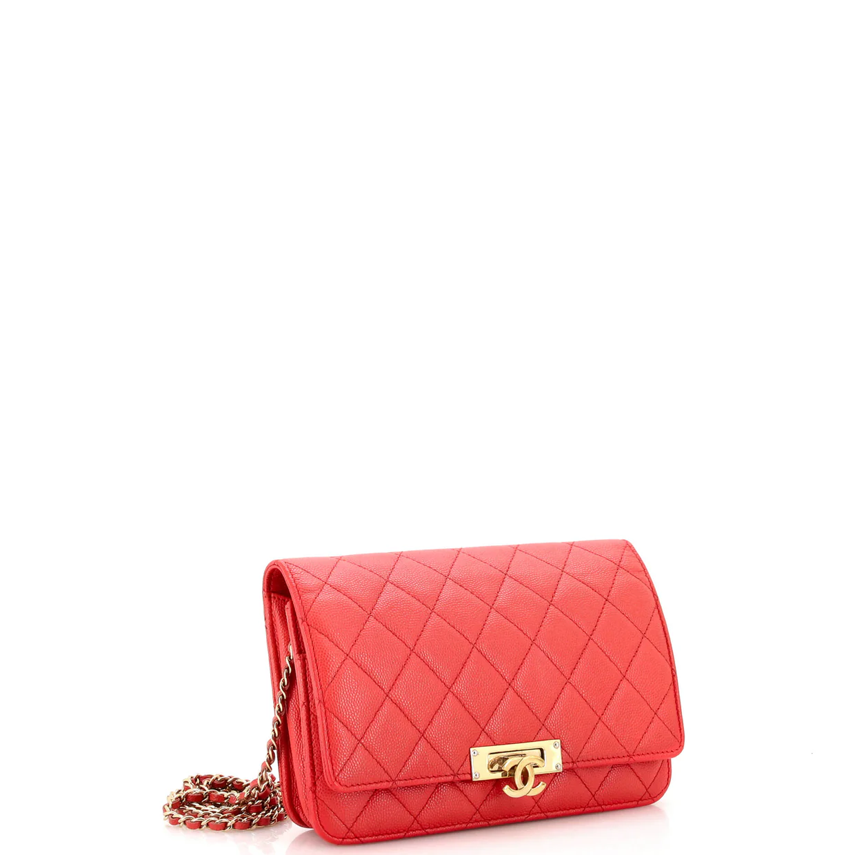 Golden Class Wallet on Chain Quilted Caviar - Deep Luxury