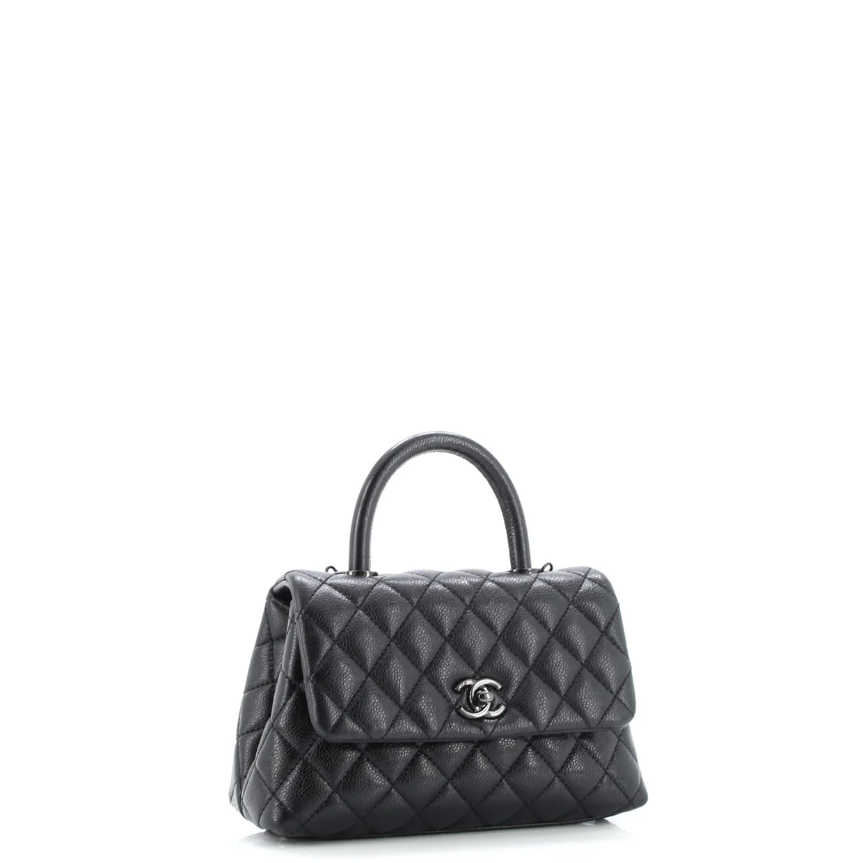 So Black Coco Top Handle Bag Quilted Caviar Mini - Deep Luxury