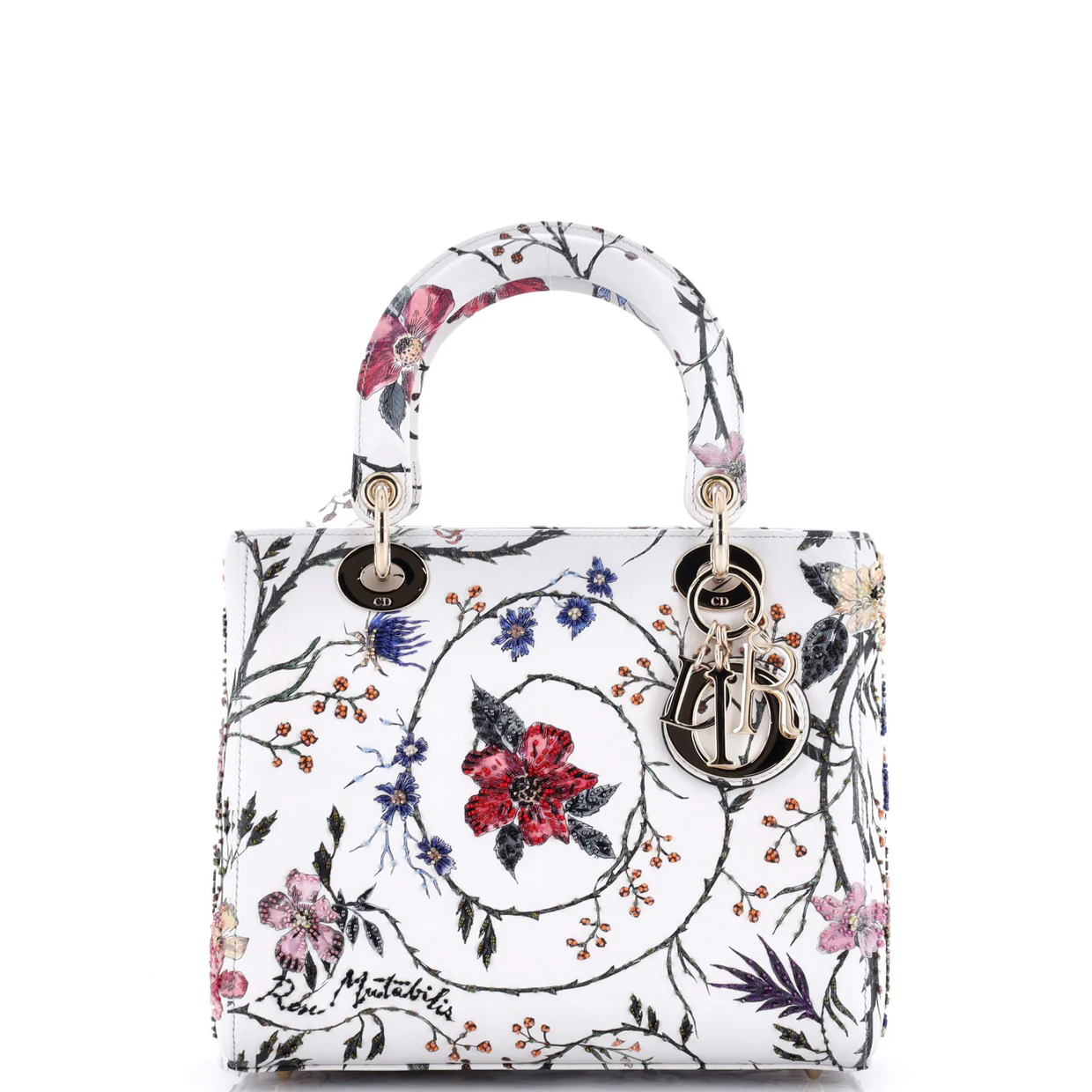 Lady Dior Bag Floral Beaded Leather Medium - Deep Luxury