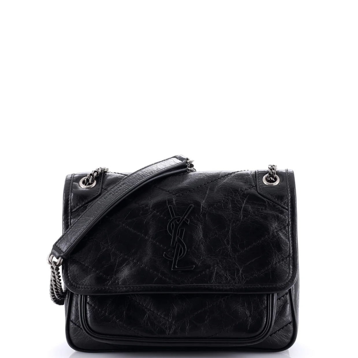 Niki Chain Flap Bag Matelasse Chevron Leather Baby - Deep Luxury