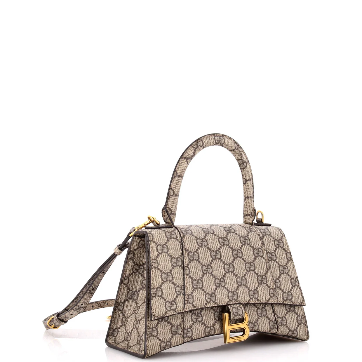 x Balenciaga The Hacker Project Hourglass Top Handle Bag GG Coated Canvas Small - Deep Luxury