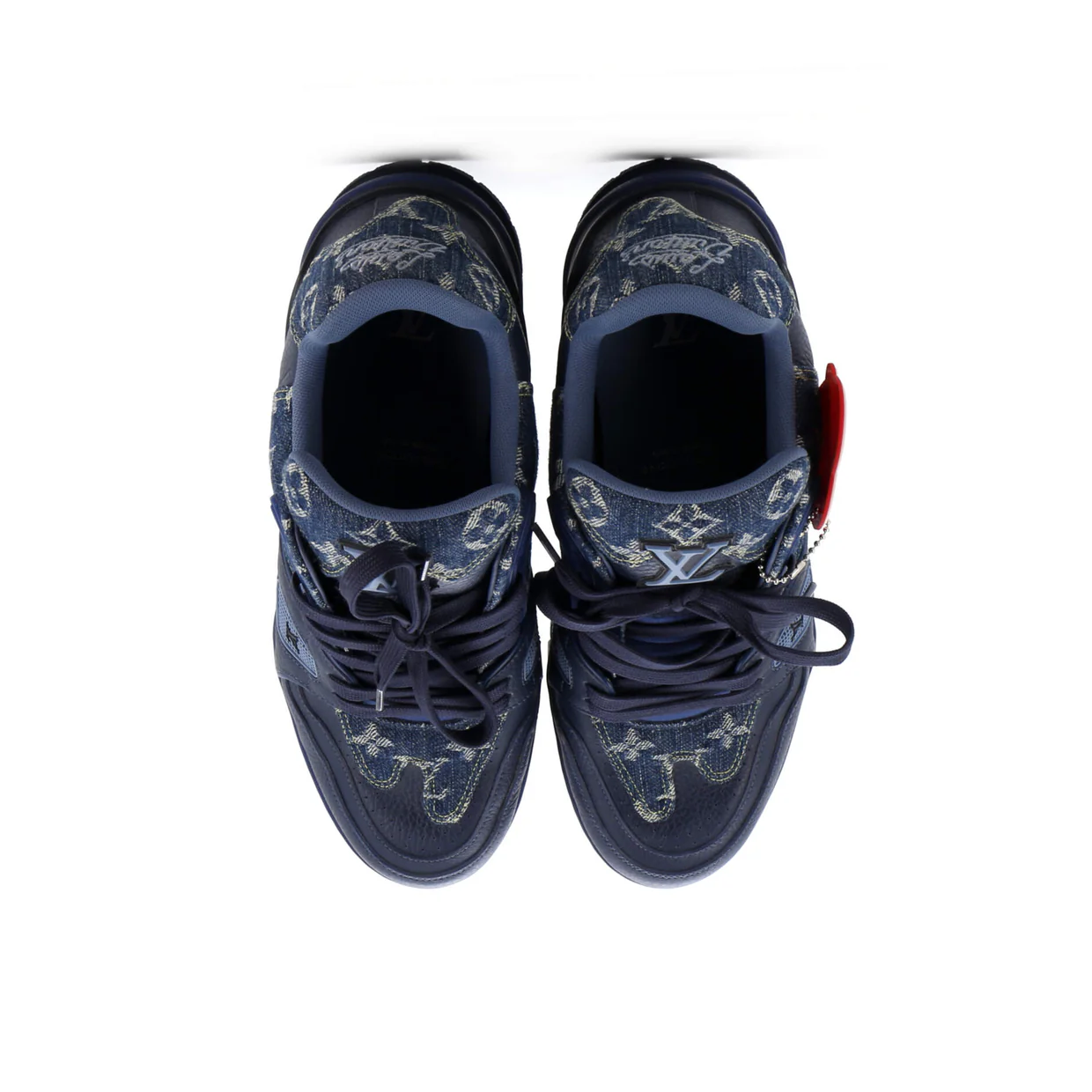 Men's Nigo Trainer Sneakers Monogram Denim and Leather - Deep Luxury