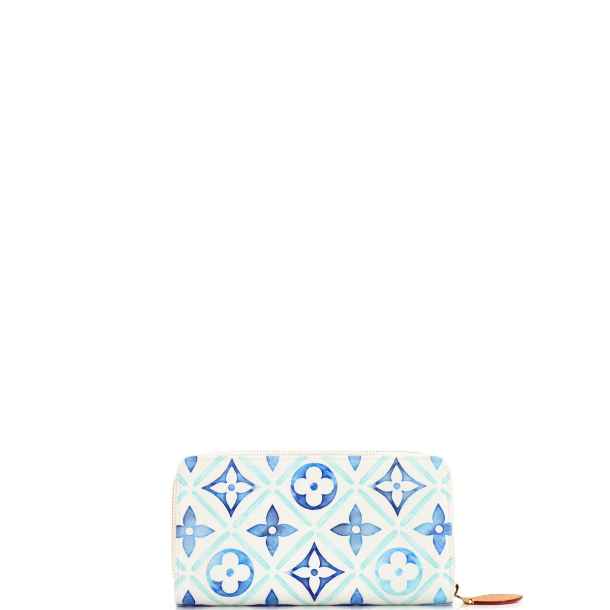 Zippy Wallet By The Pool Monogram Tile Canvas - Deep Luxury