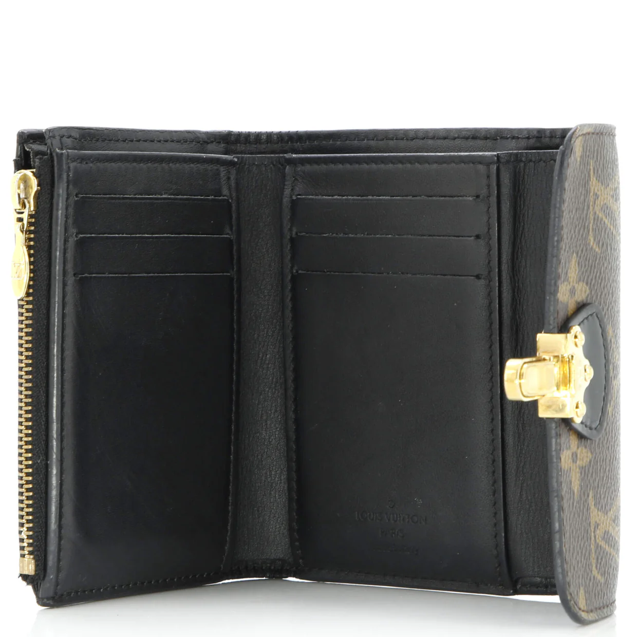 Cherrywood Wallet Vernis with Monogram Canvas Compact - Deep Luxury