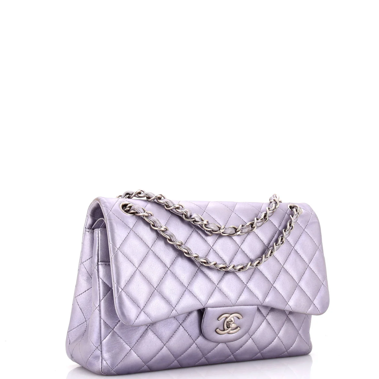 Classic Double Flap Bag Quilted Iridescent Lambskin Jumbo - Deep Luxury