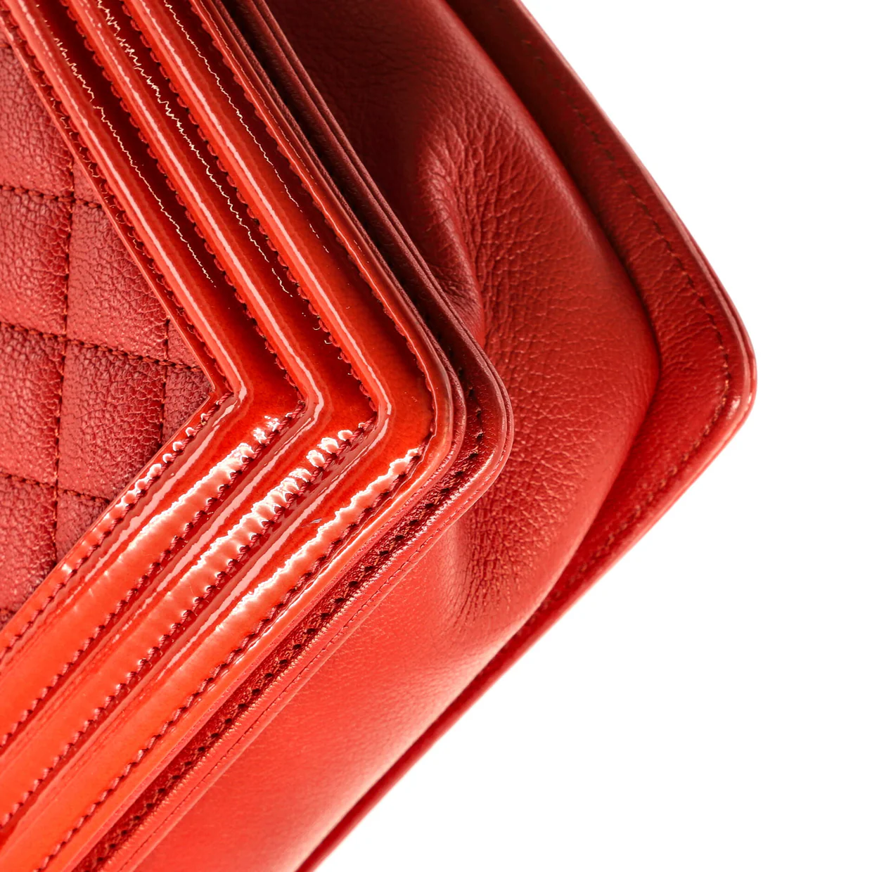 Boy Flap Bag Quilted Goatskin with Patent New Medium - Deep Luxury