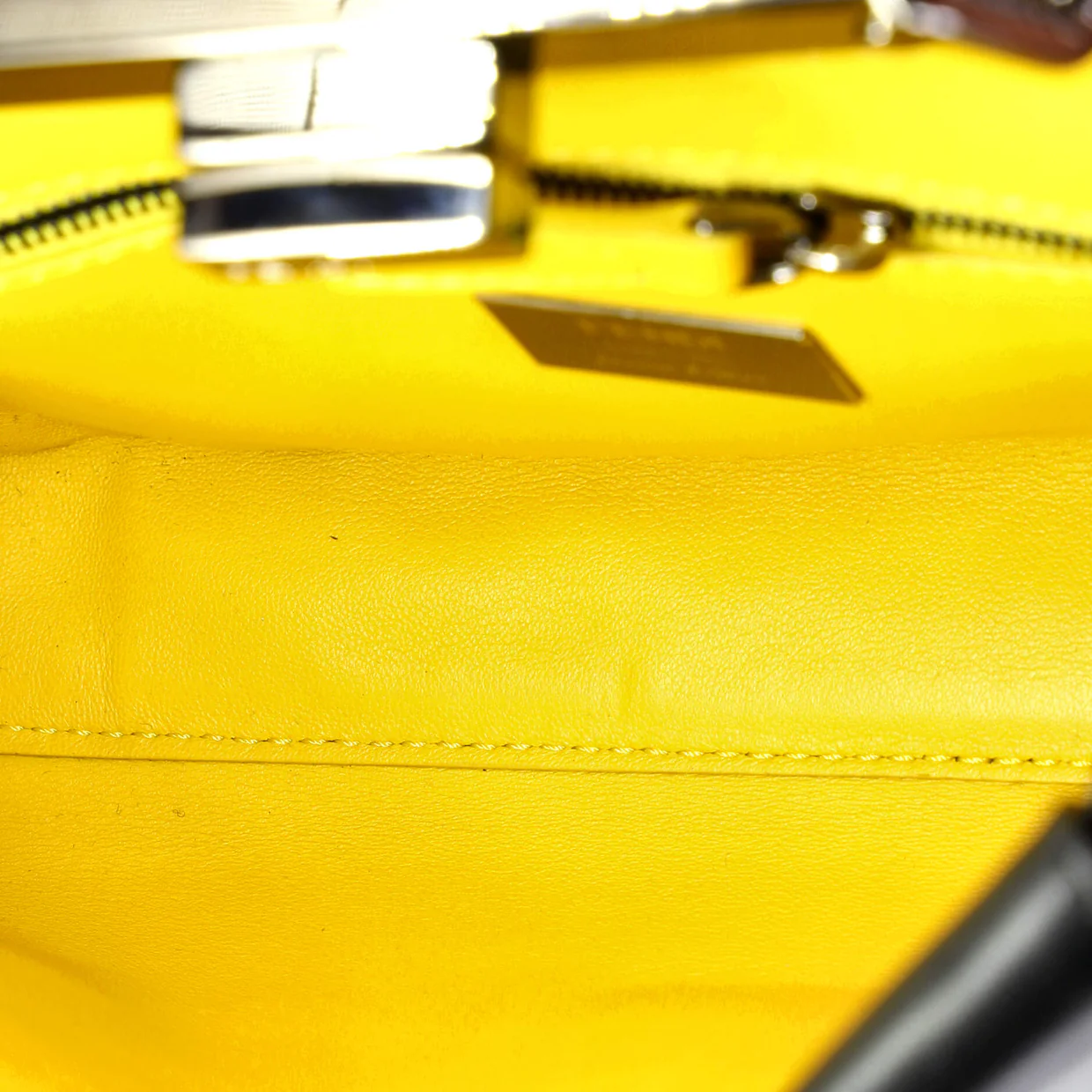 FF Logo Peekaboo Bag Leather with Applique Mini - Deep Luxury