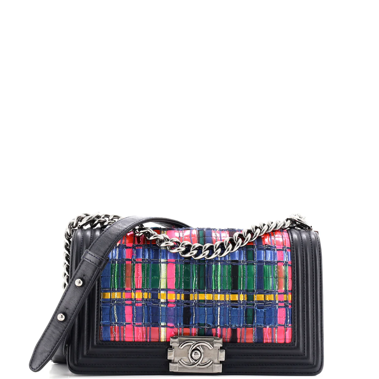 Boy Flap Bag Woven PVC with Lambskin Old Medium - Deep Luxury