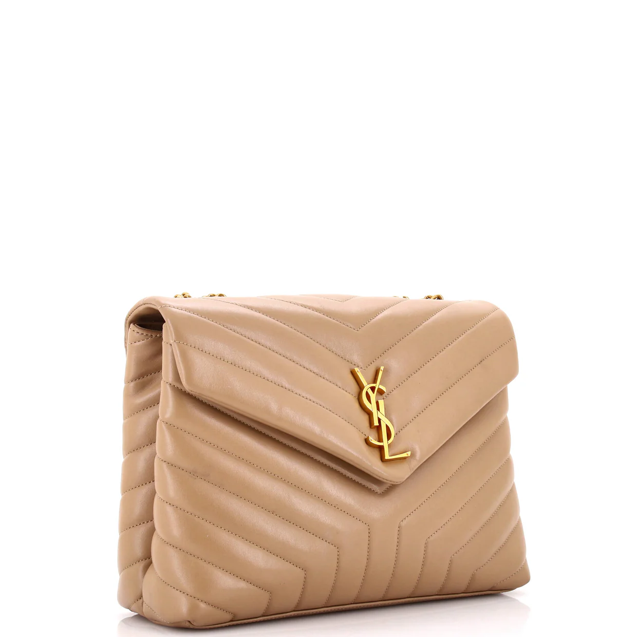 Loulou Shoulder Bag Matelasse Chevron Leather Medium - Deep Luxury