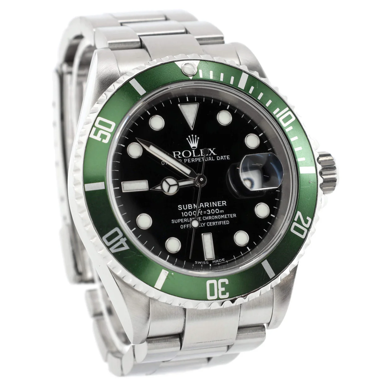 Oyster Perpetual Submariner Kermit Date Automatic Watch Stainless Steel 40 - Deep Luxury