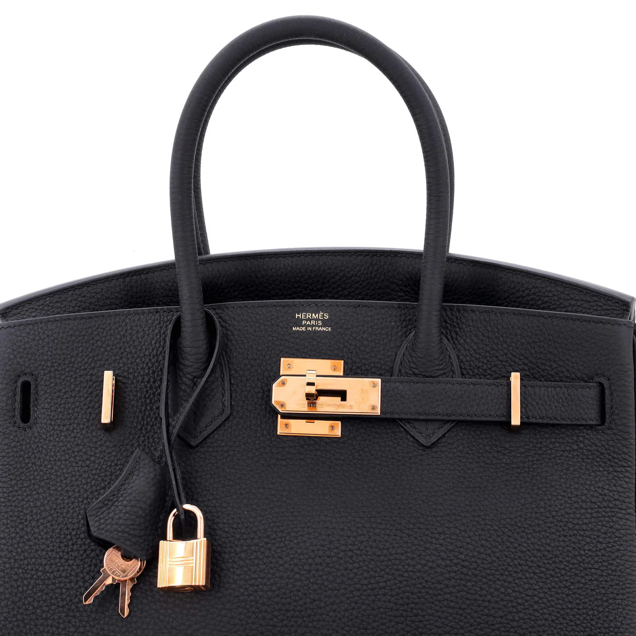 Birkin Handbag Noir Togo with Rose Gold Hardware 30 - Deep Luxury
