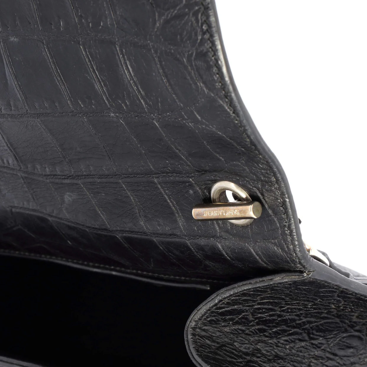 Classic Monogram Shoulder Bag Crocodile Embossed Leather - Deep Luxury