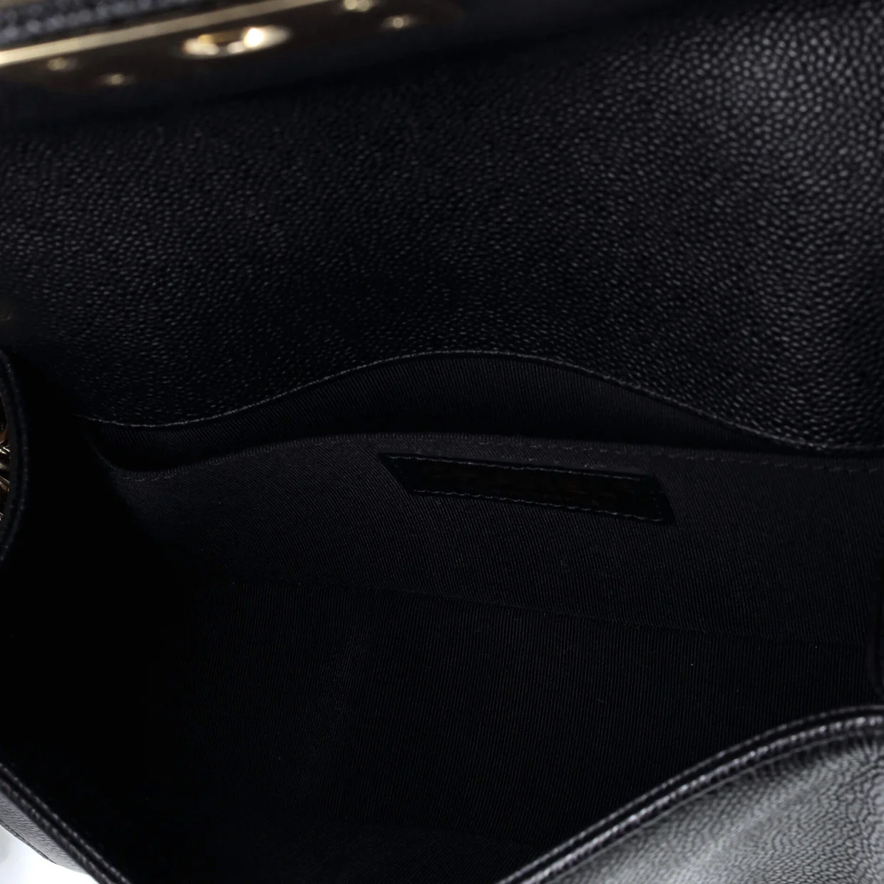 Boy Flap Bag Chevron Caviar Small - Deep Luxury