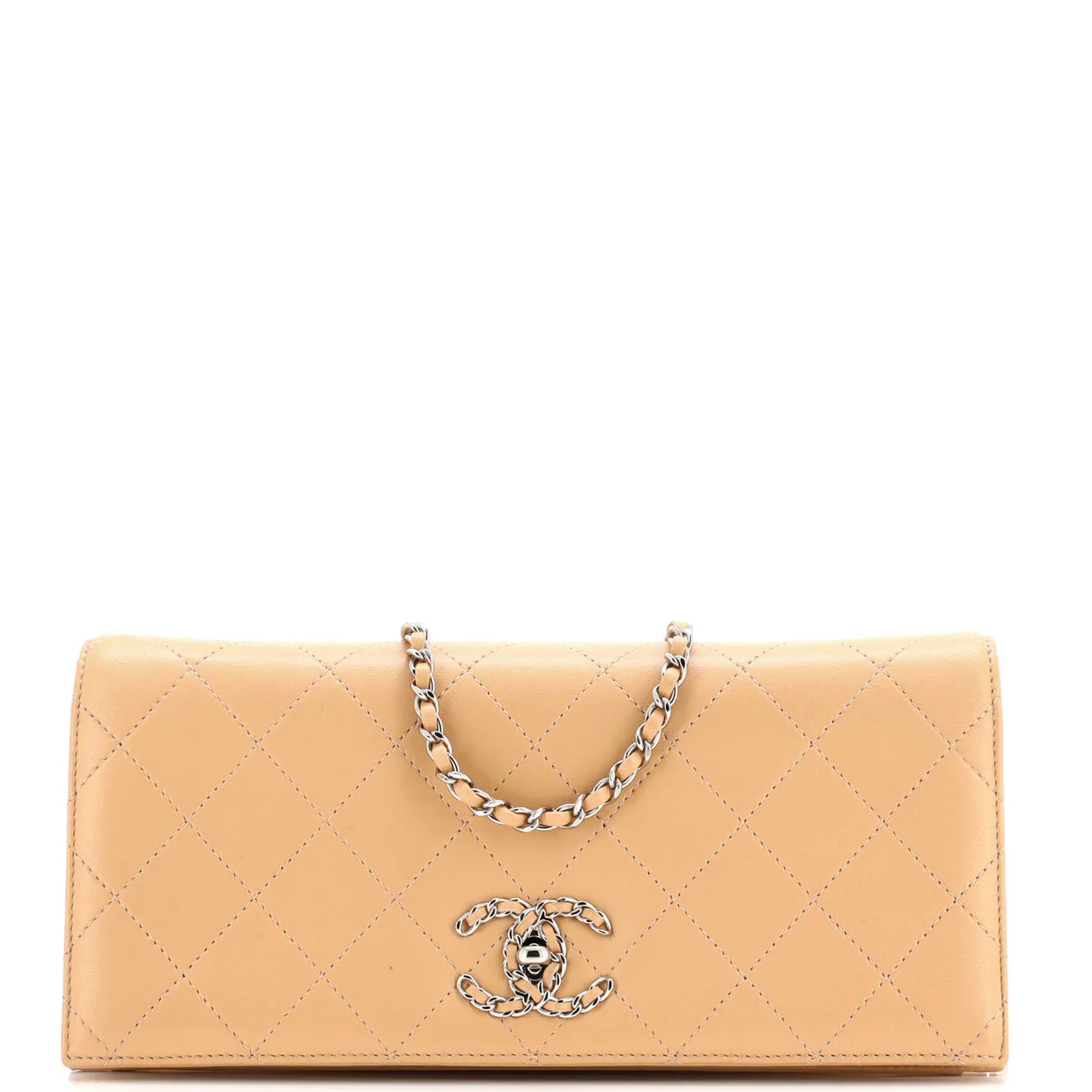 Woven Chain CC Clutch with Chain Quilted Lambskin Mini - Deep Luxury