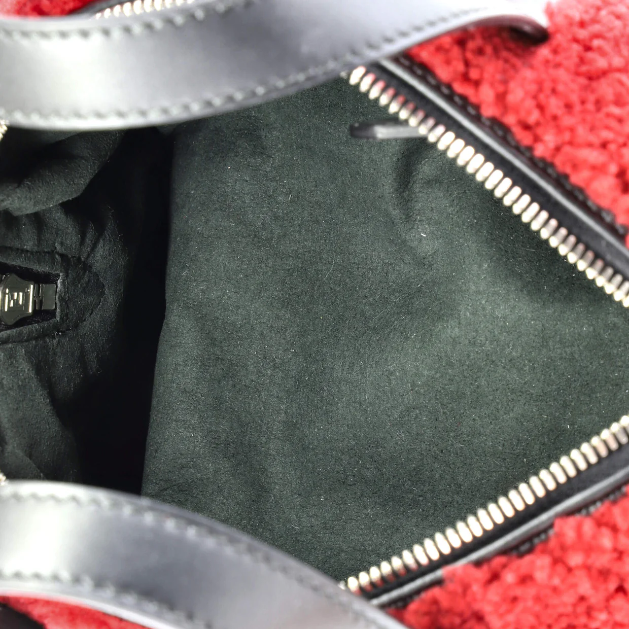 O'Lock Convertible Bowler Bag Shearling with Leather Mini - Deep Luxury