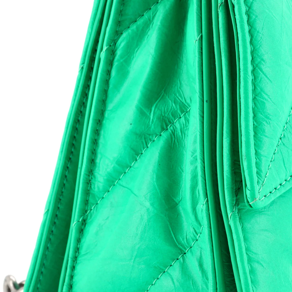 Crush Chain Flap Bag Quilted Crushed Calfskin Small - Deep Luxury