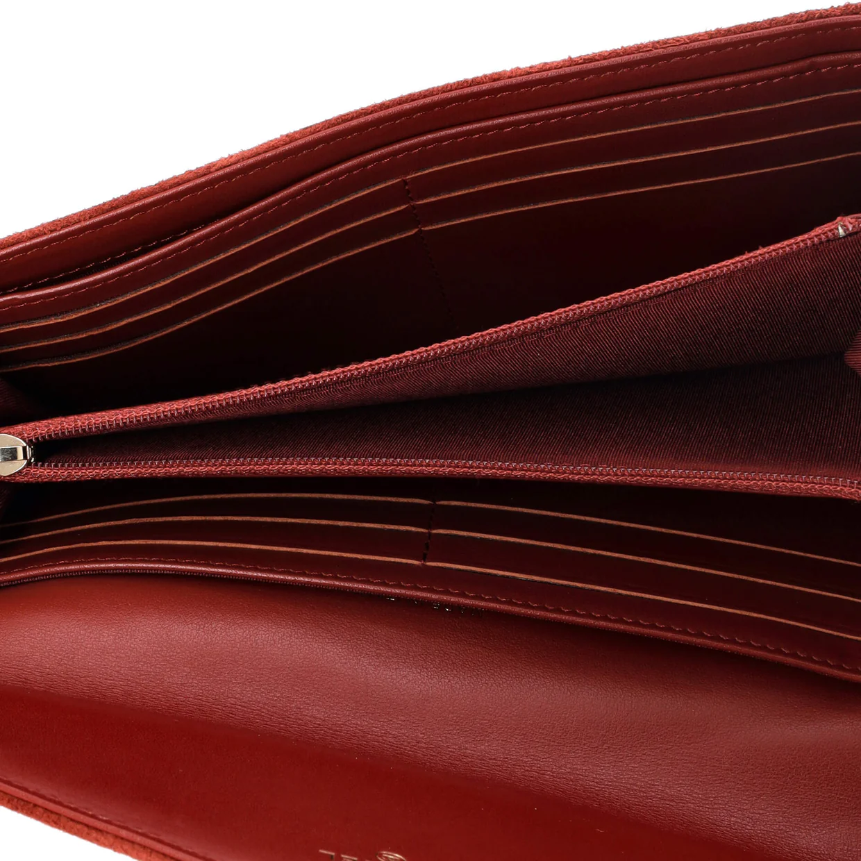 Paris-Hamburg CC Button Flap Wallet Chevron Suede Long - Deep Luxury