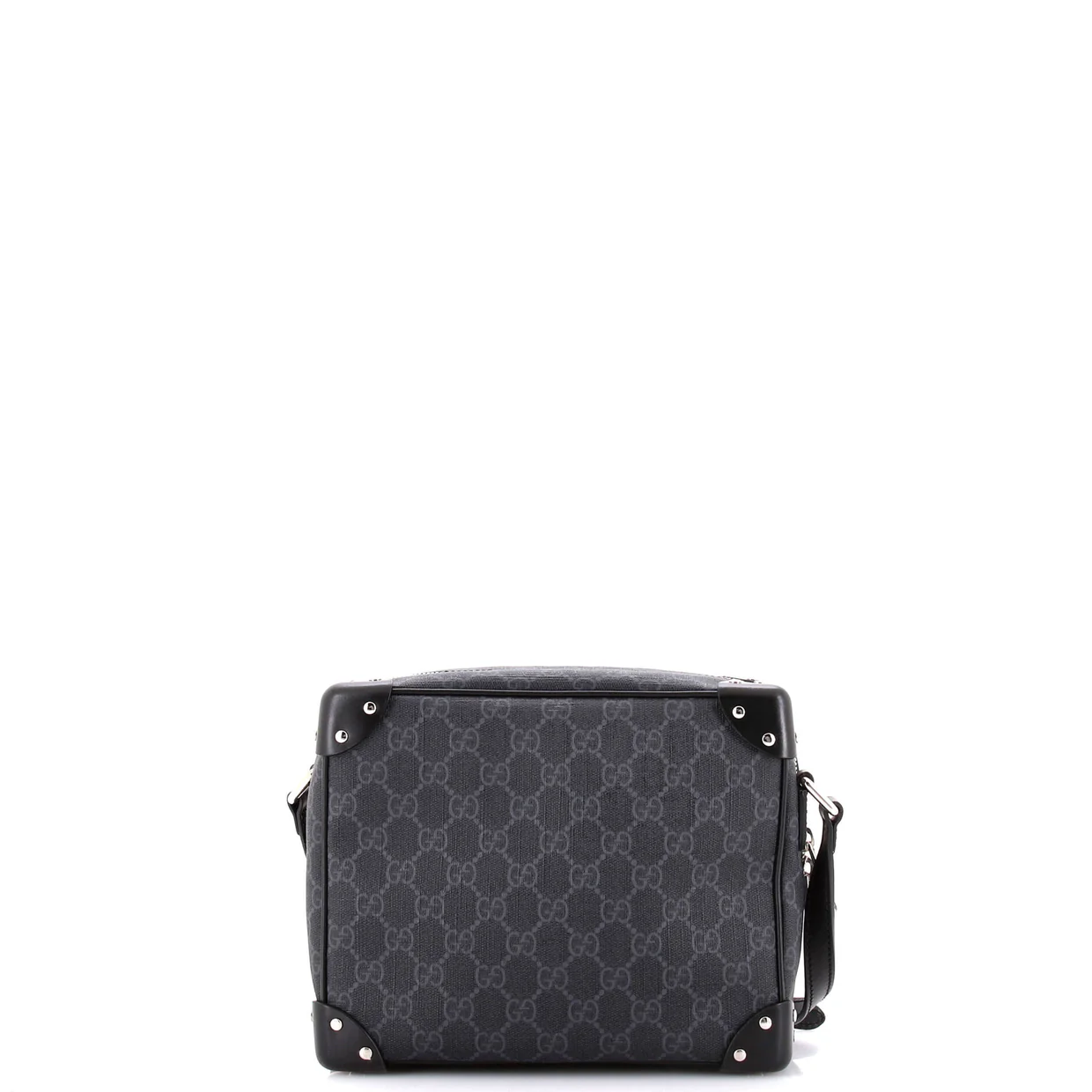 Trunk Shoulder Bag GG Coated Canvas with Studded Leather - Deep Luxury