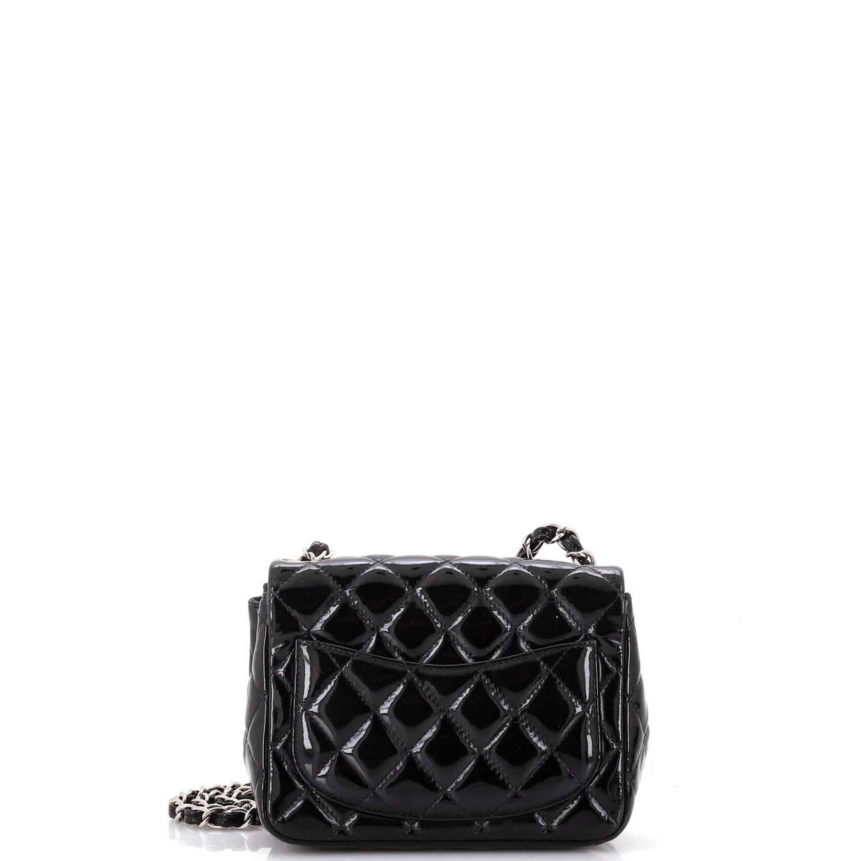 Square Classic Single Flap Bag Quilted Patent Mini - Deep Luxury