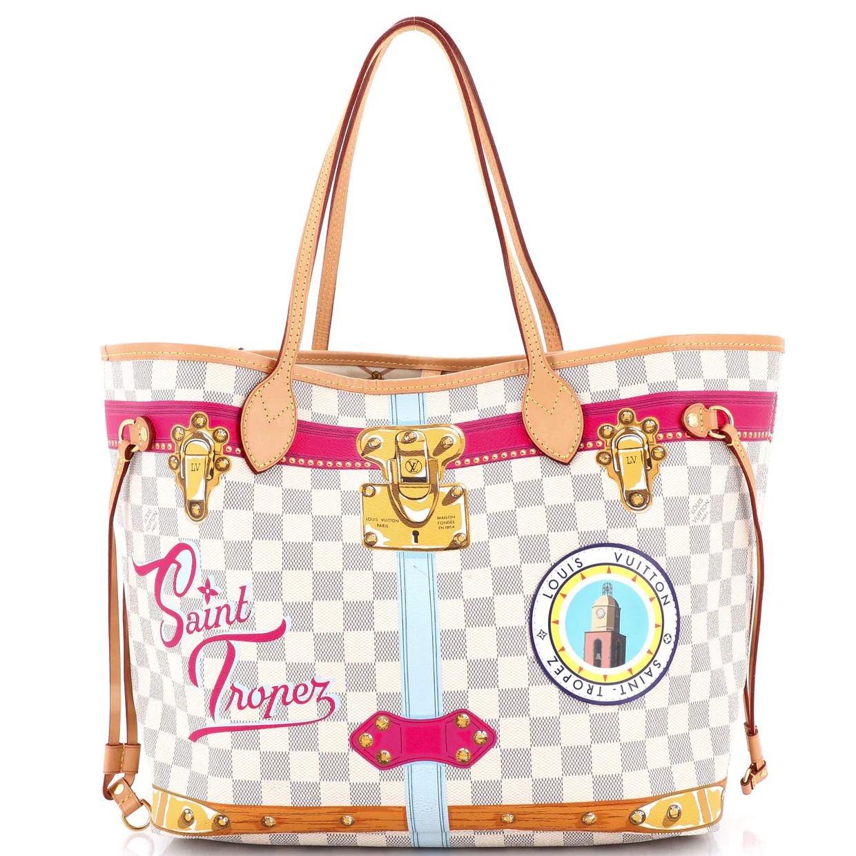 Neverfull NM Tote Limited Edition Damier Summer Trunks MM - Deep Luxury