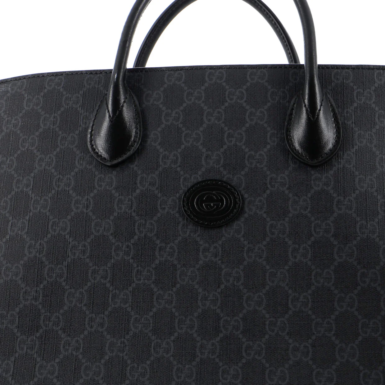 Vertical Structured Top Handle Open Tote GG Coated Canvas Medium - Deep Luxury