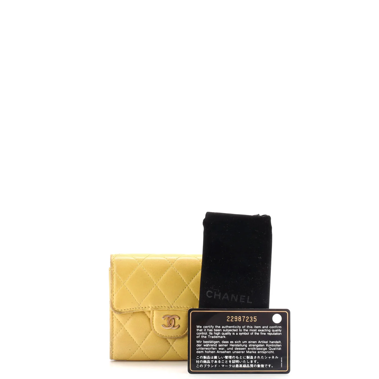CC Compact Classic Flap Wallet Quilted Lambskin - Deep Luxury