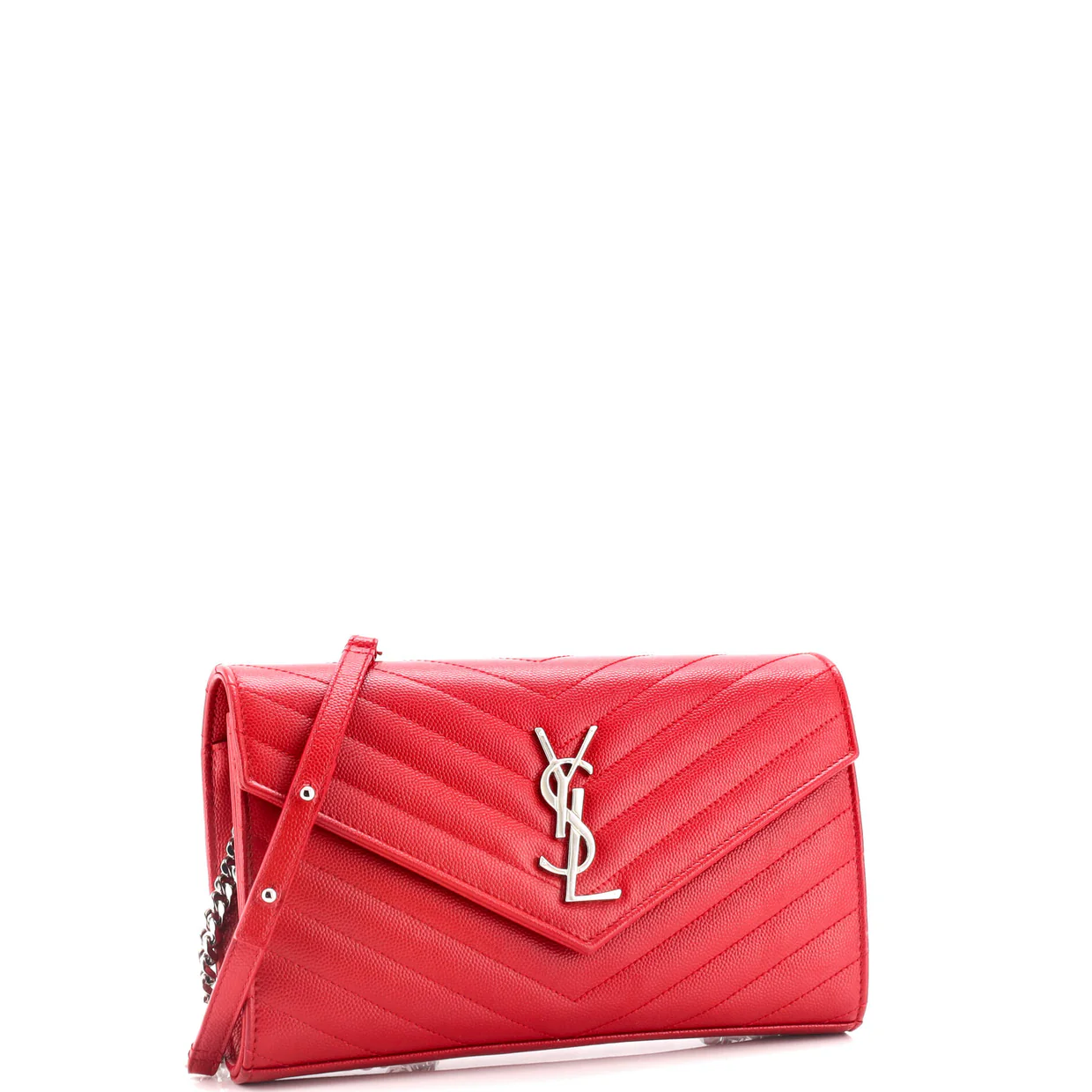 Classic Monogram Wallet on Chain Matelasse Chevron Leather Medium - Deep Luxury