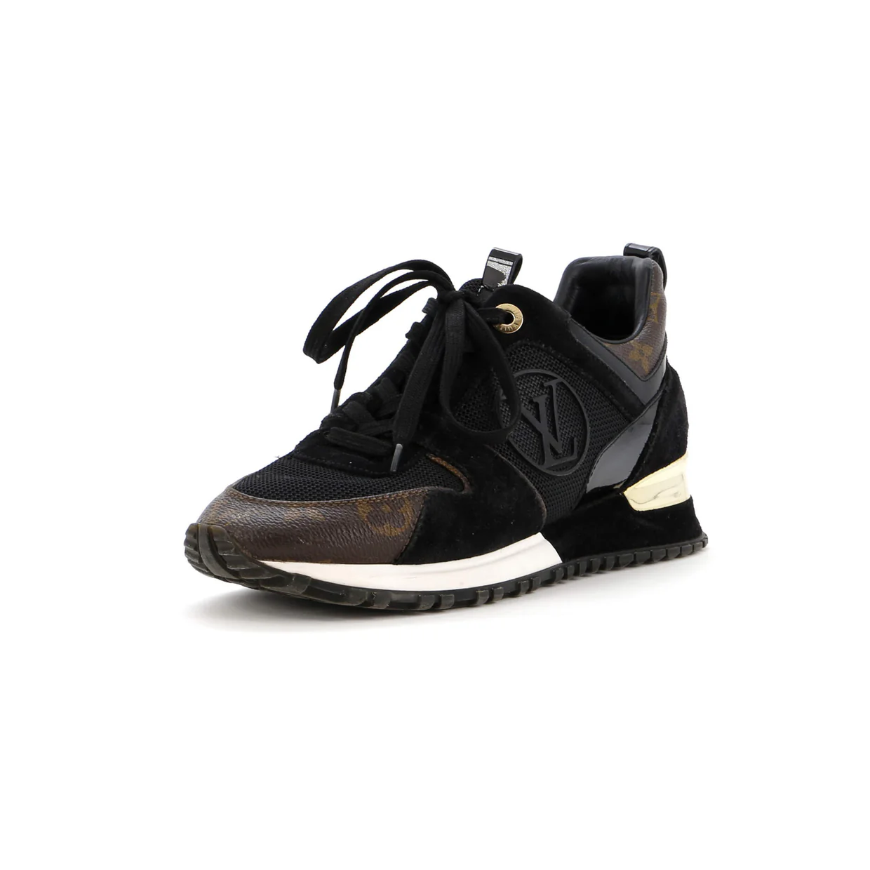 Women's Run Away Sneakers Mesh with Monogram Canvas and Suede - Deep Luxury