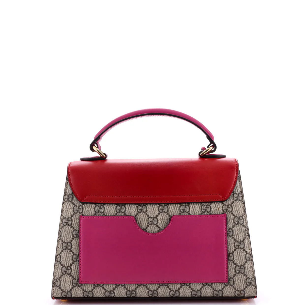 Padlock Top Handle Bag GG Coated Canvas and Leather Small - Deep Luxury