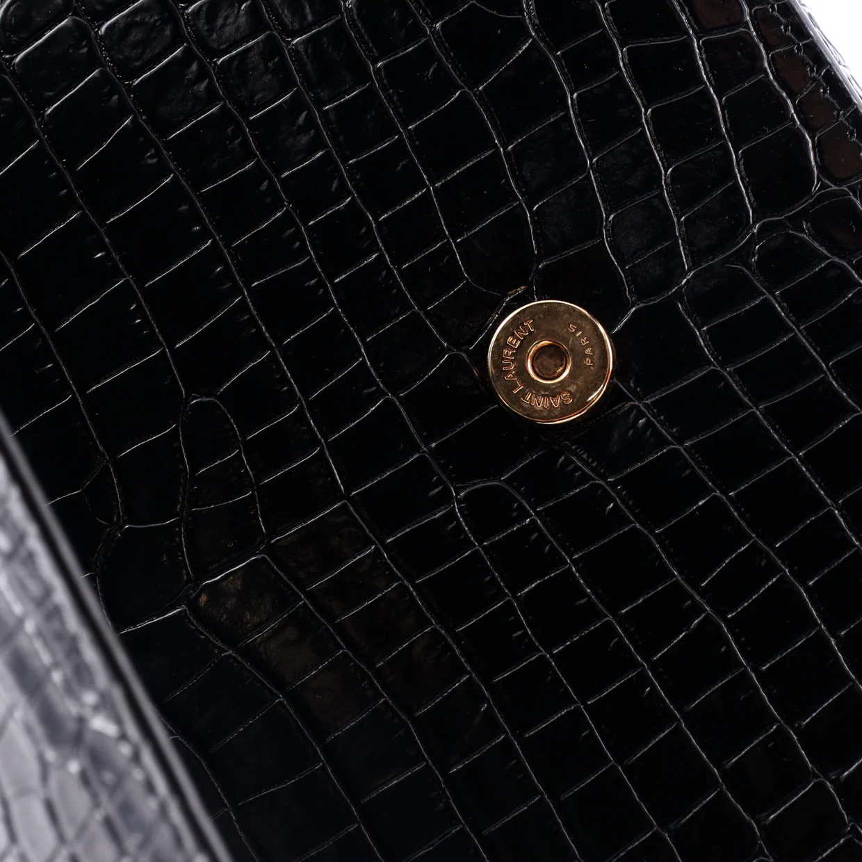 Le 61 Saddle Bag Crocodile Embossed Leather Medium - Deep Luxury