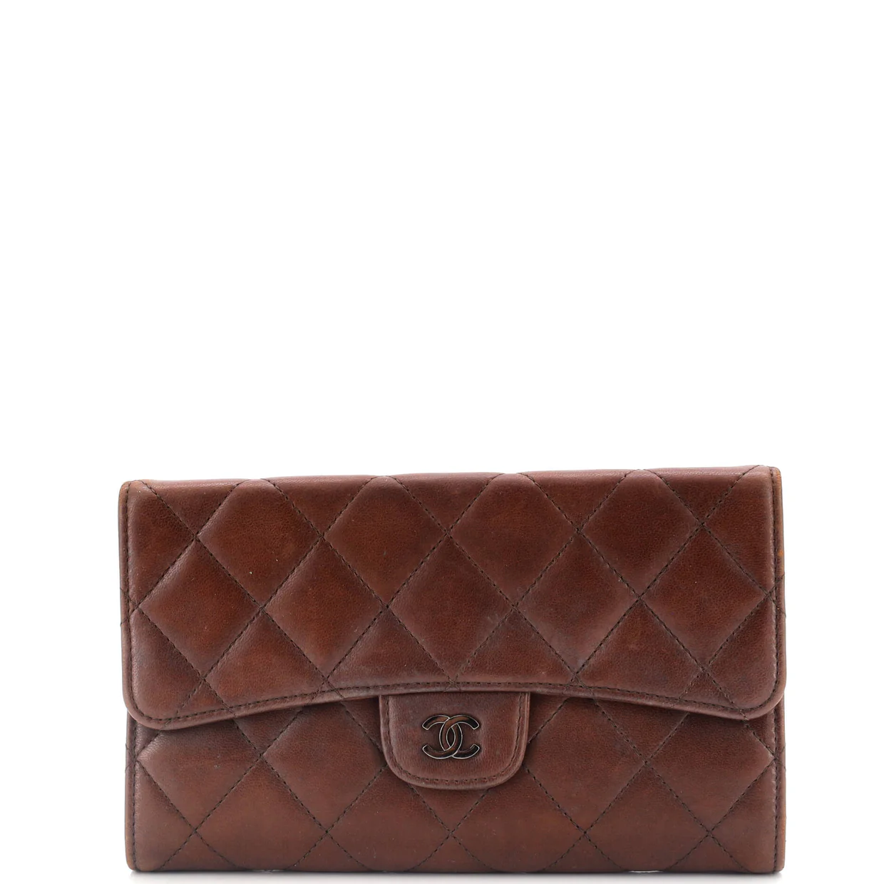 Trifold Classic Flap Wallet Quilted Lambskin - Deep Luxury