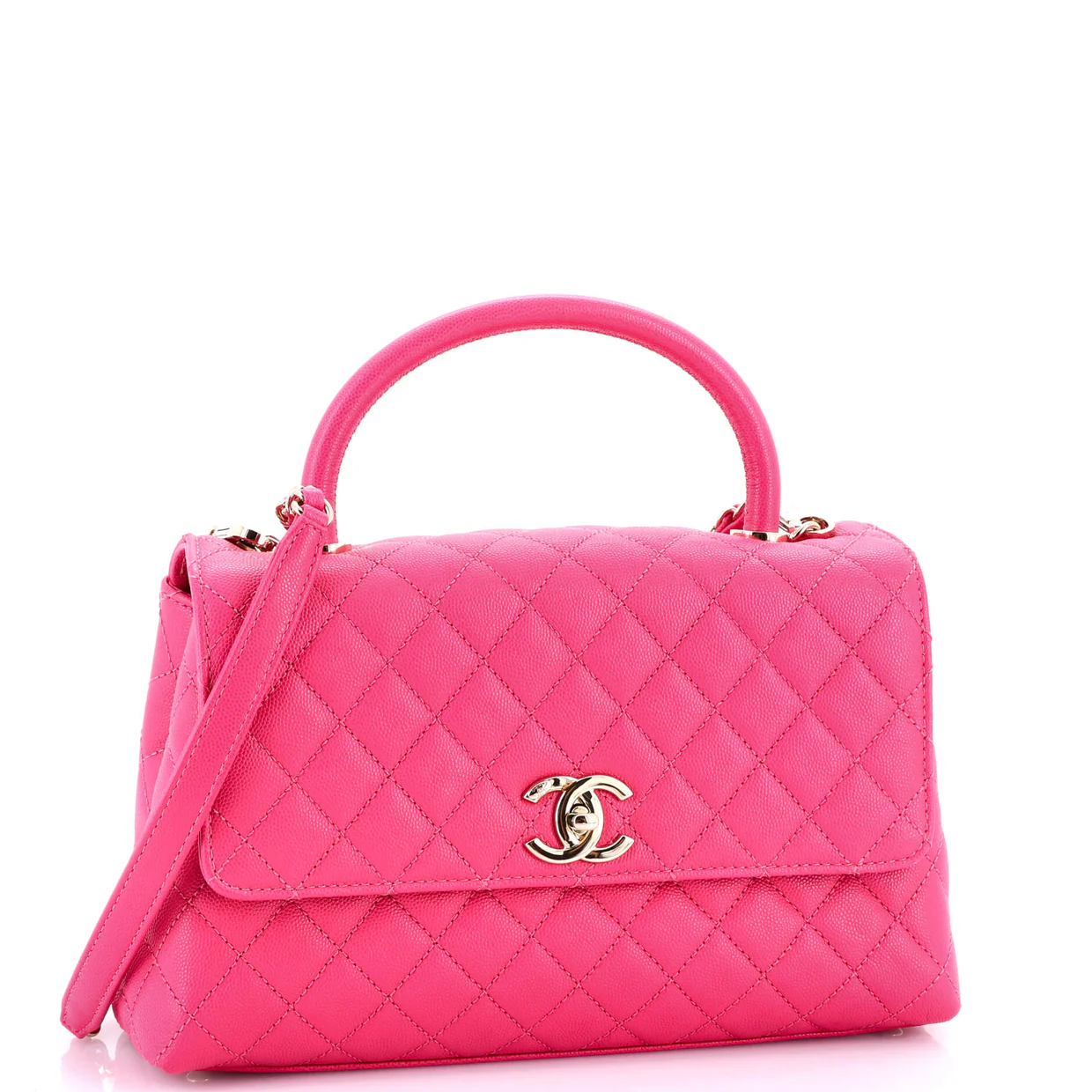 Coco Top Handle Bag Quilted Caviar Small - Deep Luxury