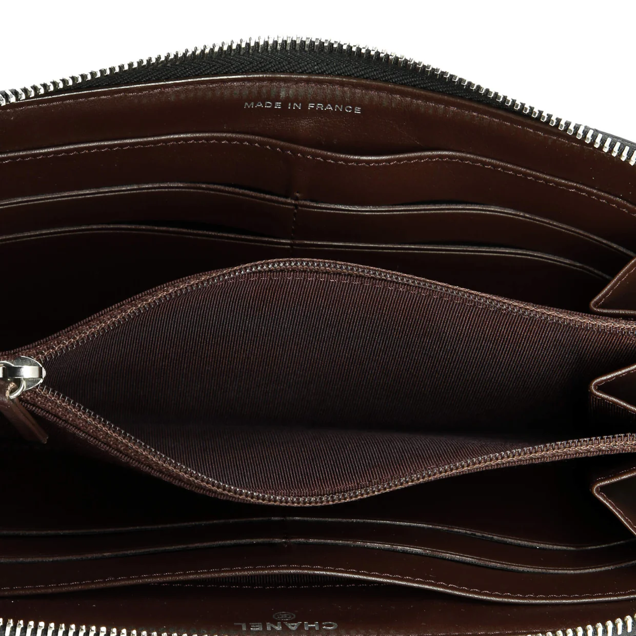 Zip Around Organizer Wallet Quilted Caviar Large - Deep Luxury