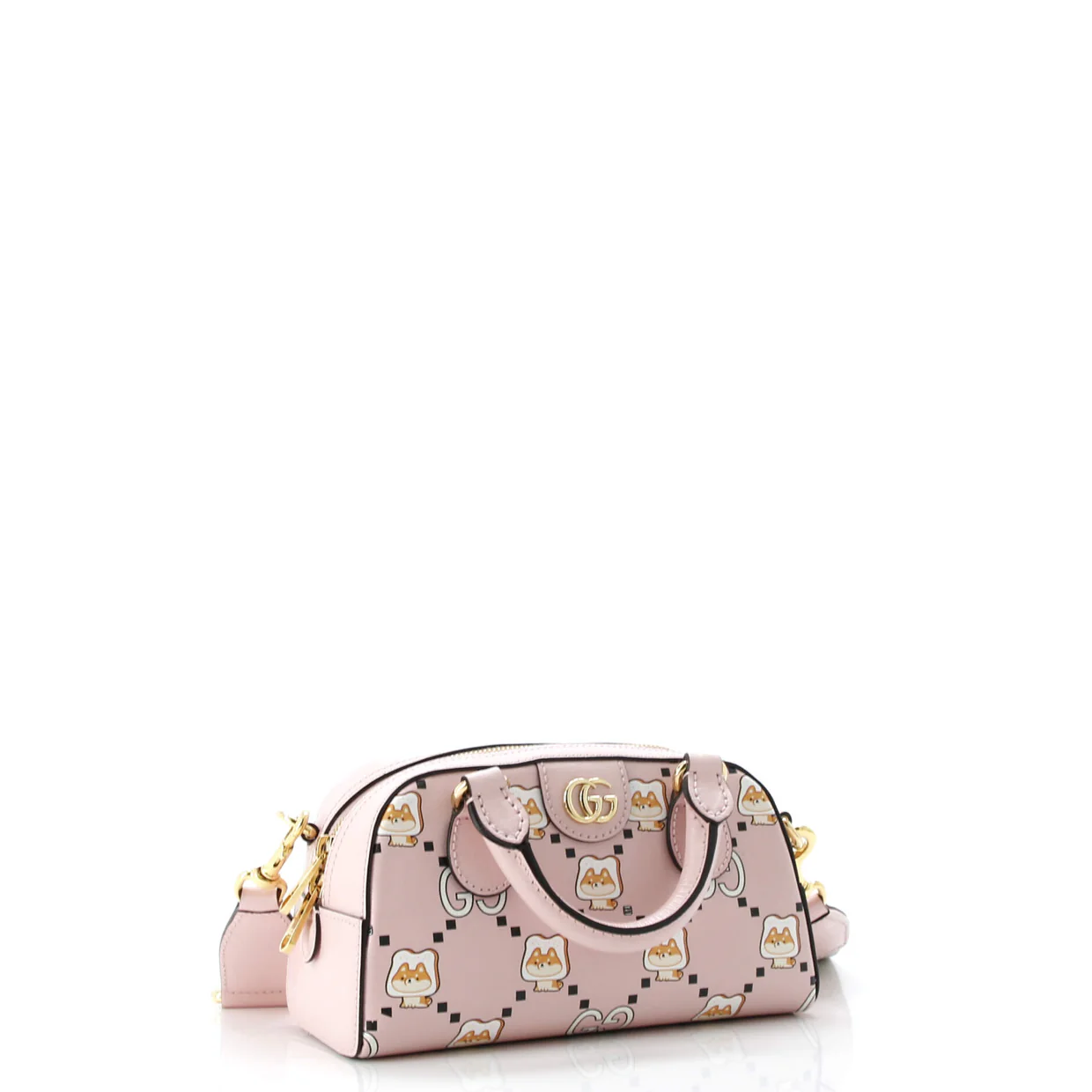 Ophidia Convertible Boston Top Handle Bag Kawaii Printed Leather Mini - Deep Luxury