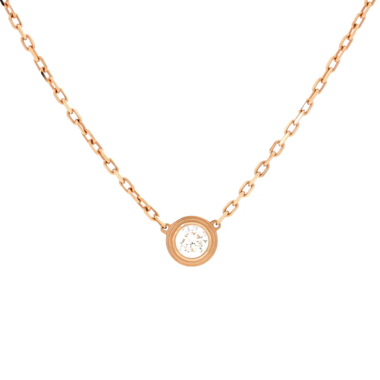 D'Amour Pendant Necklace 18K Rose Gold with Diamond Large - Deep Luxury