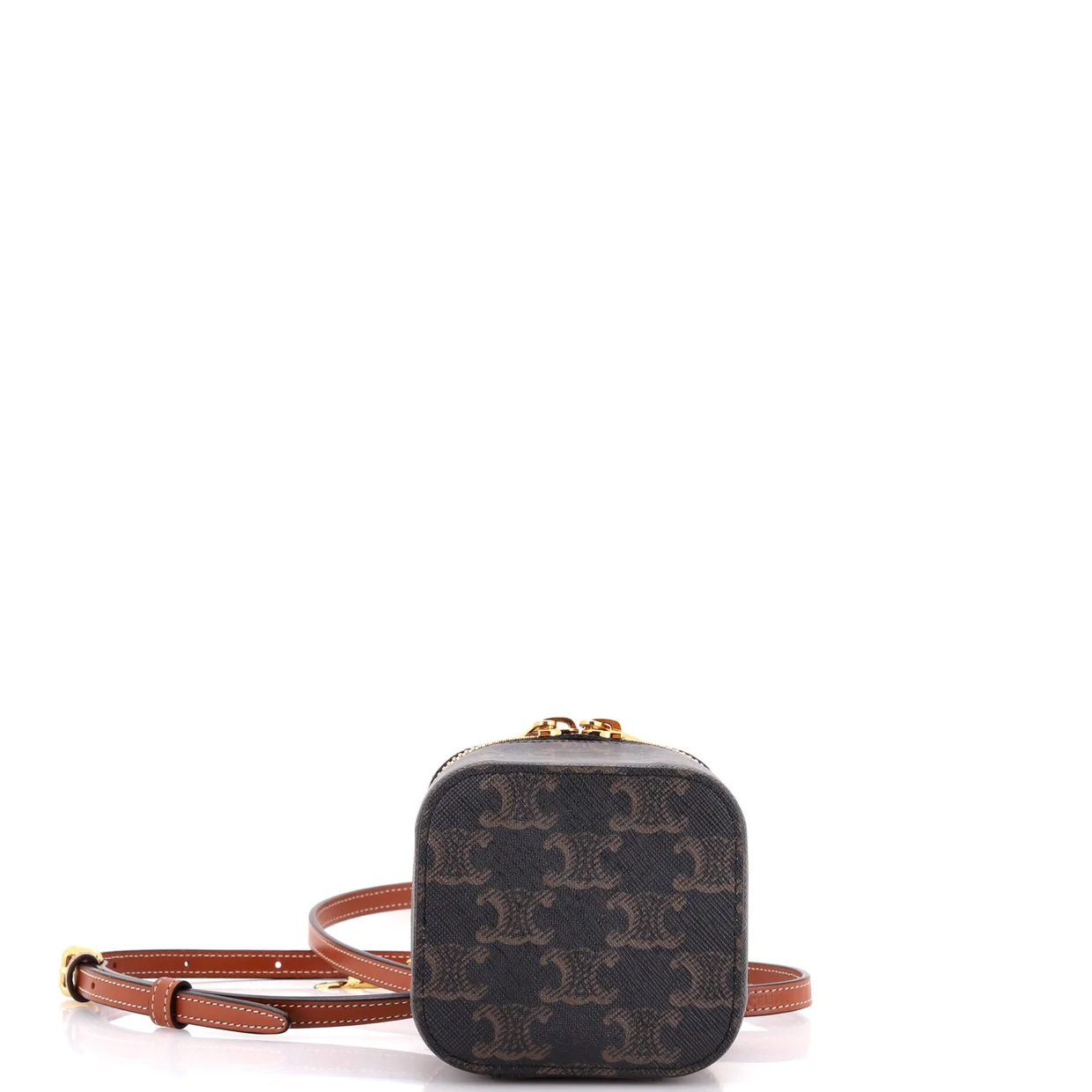 Top Handle Square Vanity Case Triomphe Coated Canvas Mini - Deep Luxury