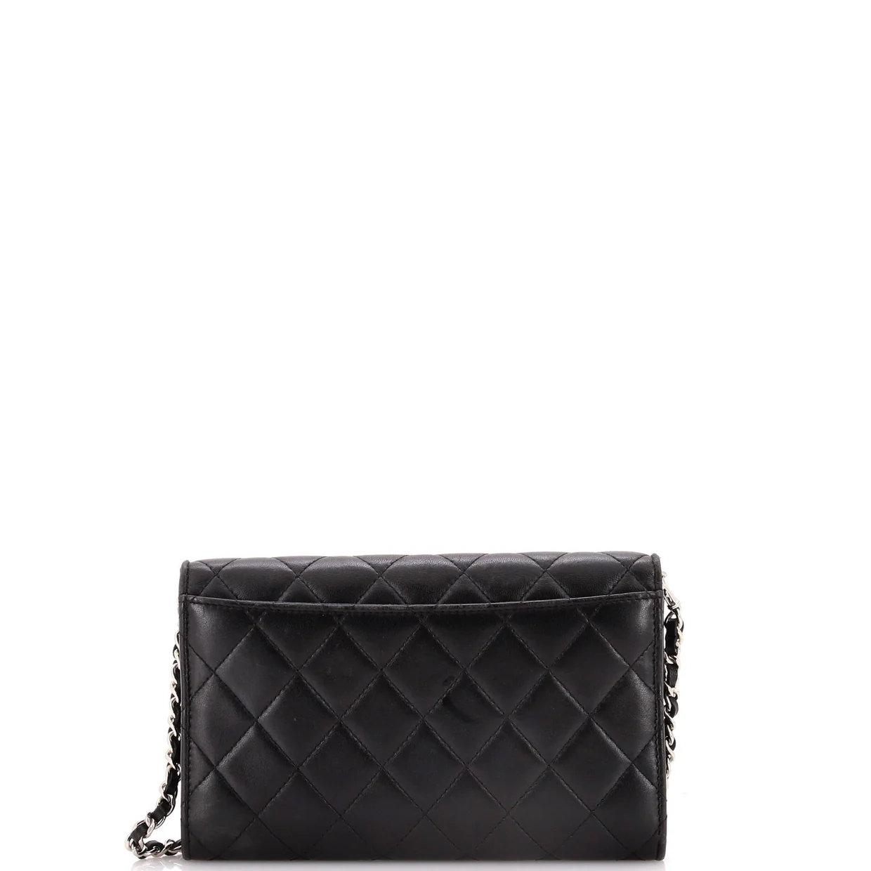 Wallet on Short Chain Quilted Lambskin - Deep Luxury